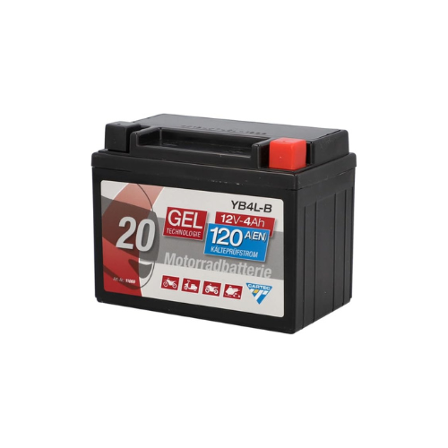 CARTEC motorcycle battery YB4L-B 4Ah 56A gel technology Motorcycle starter battery original material quality cycle-stable maintenance-free